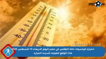 «حرارة قياسية» حالة الطقس في مصر اليوم الأربعاء 13 أغسطس 2025 ماذا تتوقع للموجة شديدة الحرارة